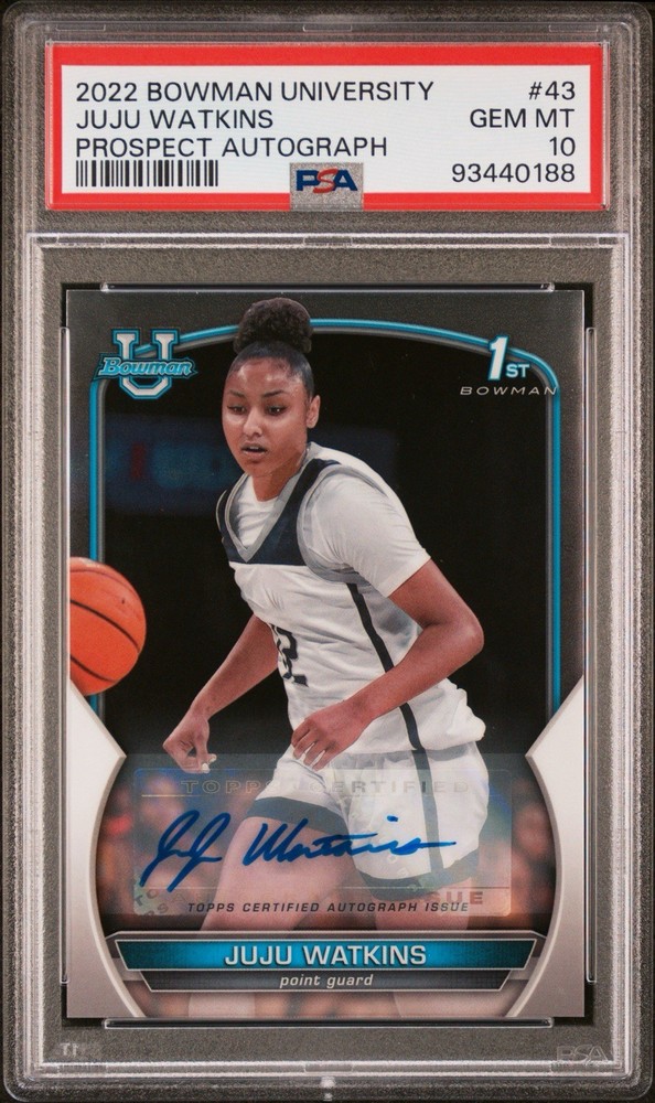 2022 Bowman Chrome Juju Watkins 1st Auto PSA 10 Rookie Low Pop Prospect