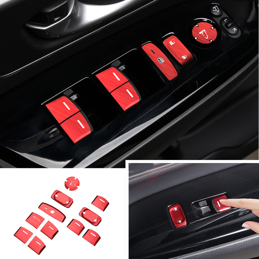 Red Interior Car Window Lift Button Switch Trim For 2017-2021 CRV CR-V Honda