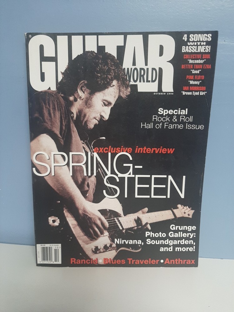 Vtg Guitar World Magazine Oct 1995 Bruce Springsteen Cover Hall Of Fame Issue