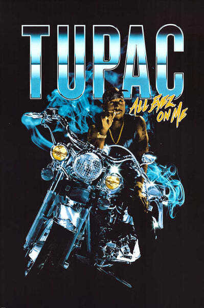 NEW Poster: Tupac Shakur - Motorcycle Art  Art Print (NO FRAME)