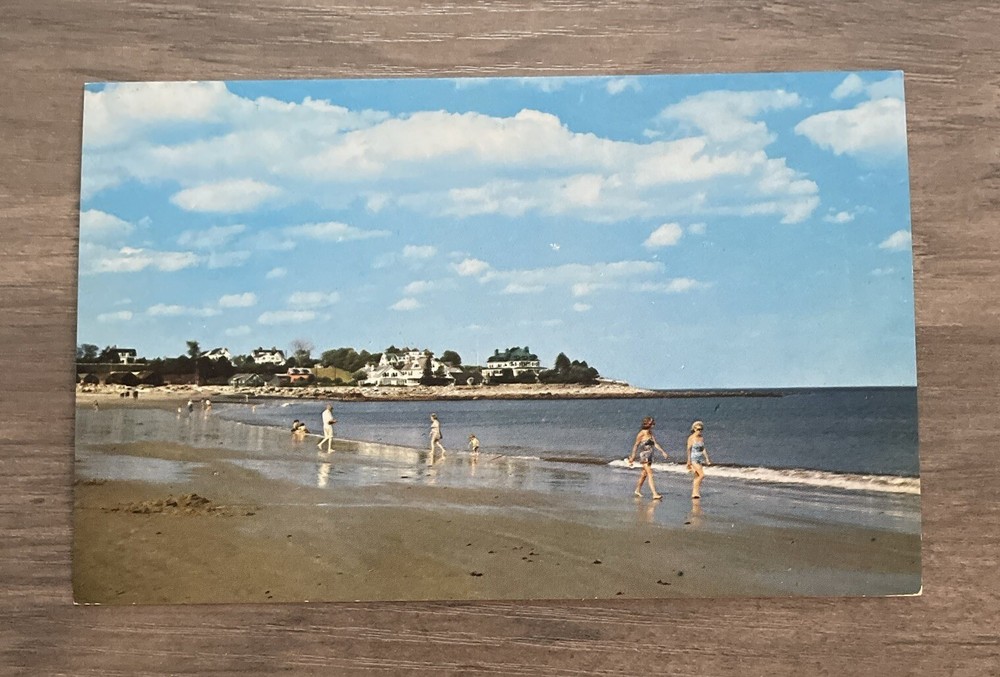 Rye Beach New Hampshire Little Boars Head Vintage Chrome Postcard