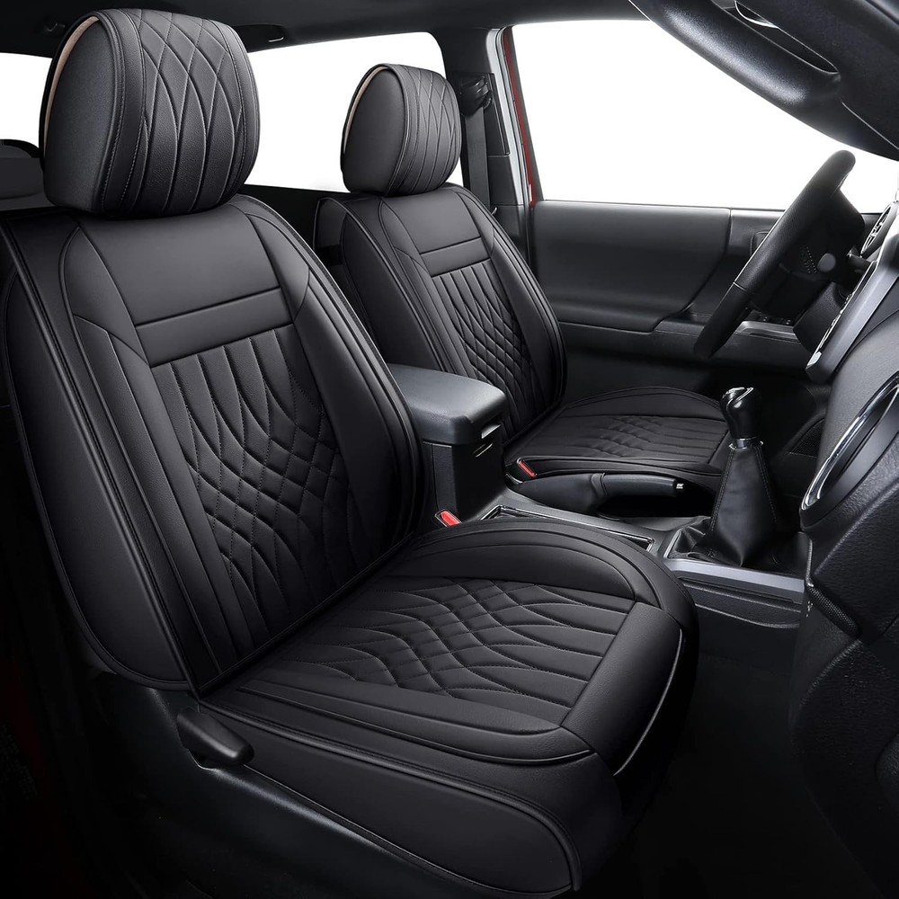 Fit Toyota Tacoma Seat Covers 2012-2025 Front/ Rear/ Full Set Leather Black US