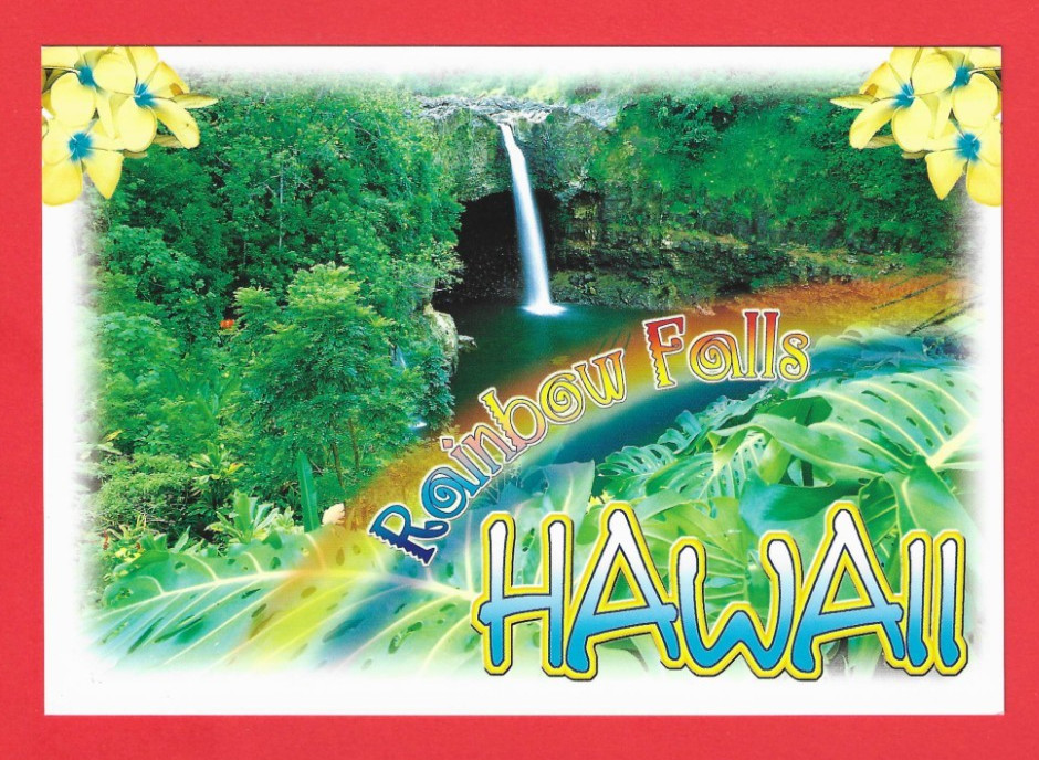 Rainbow Falls near Hilo HI-HAWAII - Continental Postcard