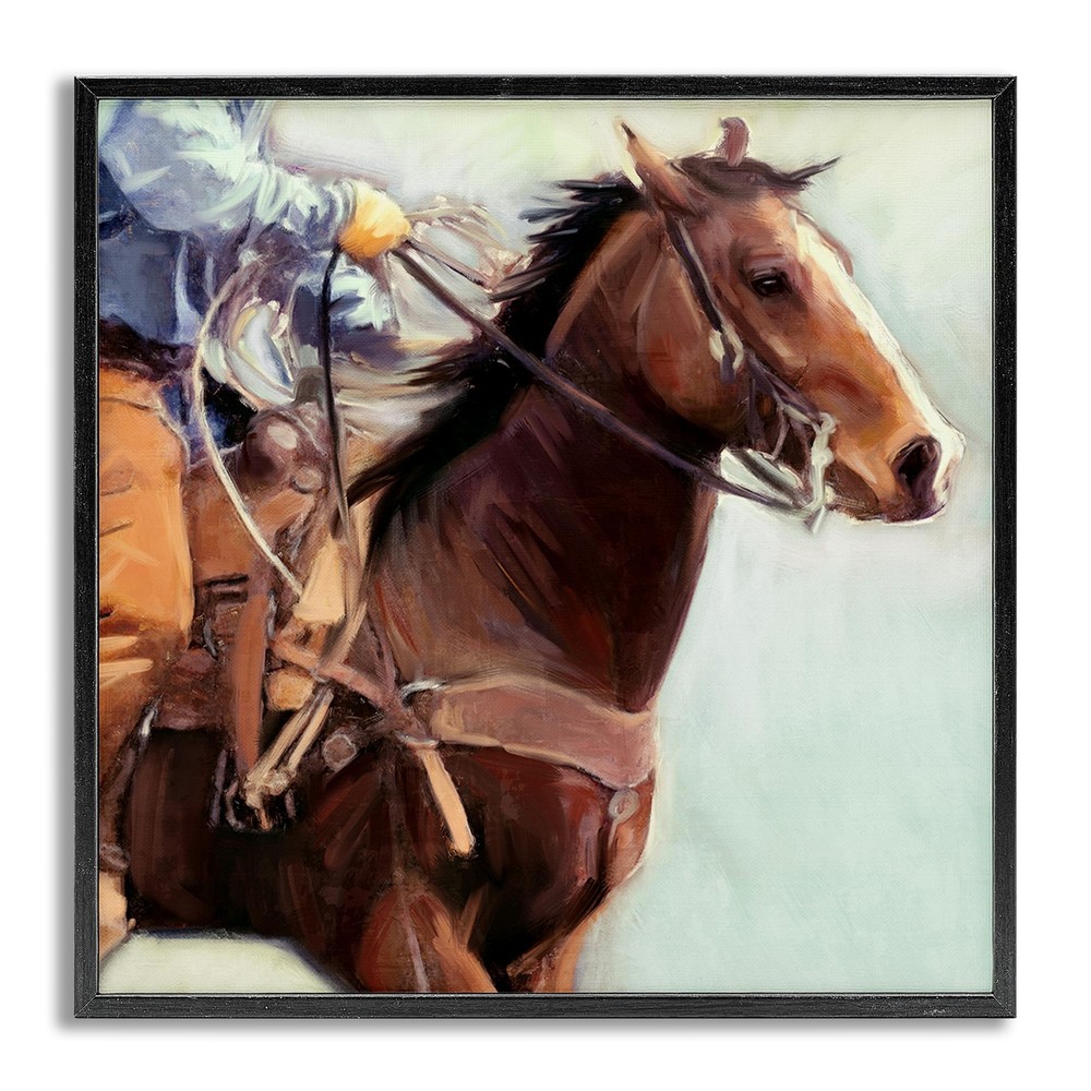 Galloping Western Cowboy Framed Giclee Art Design by Nina Blue