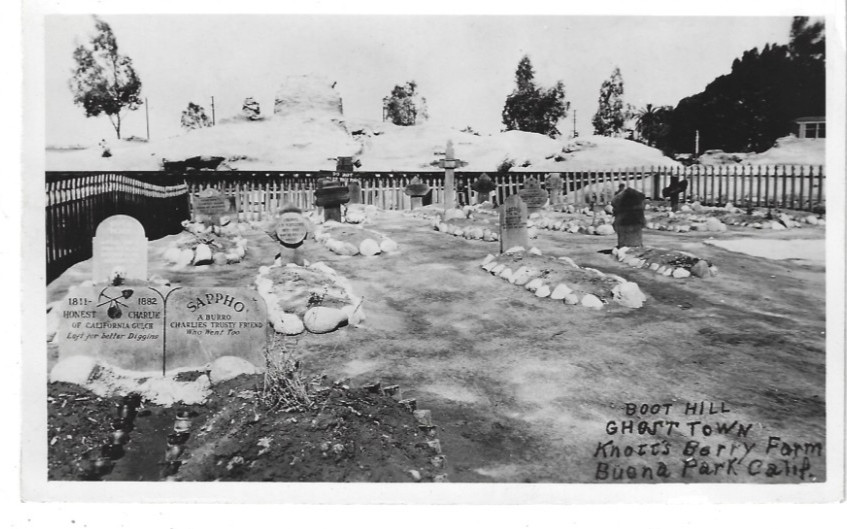 RPPC Knotts Berry Farm Boot Hill Ghost Town 1940's Photo Postcard Buena Park CA