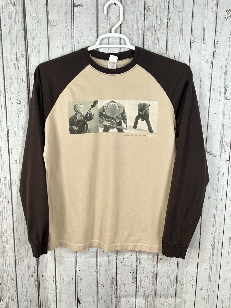 Melissa Etheridge Raglan Long Sleeve Raglan Adult T-shirt Medium Tan / Brown