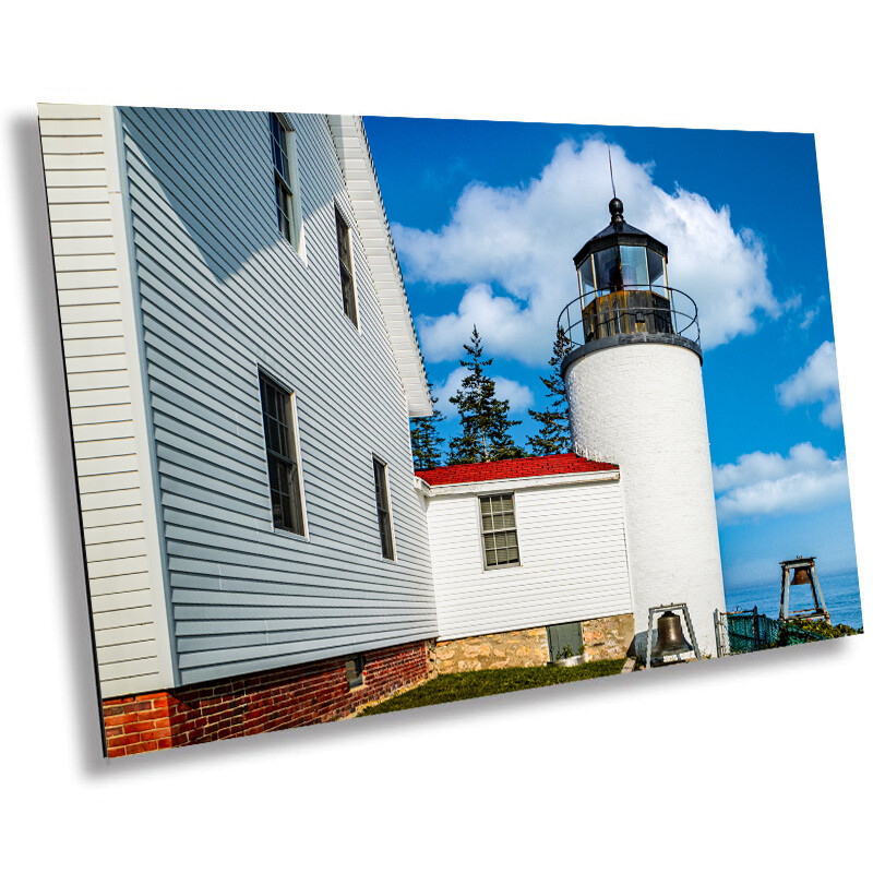 Acadia’s Beacon of Clarity: Bass Harbor Head Light Station Metal Canvas Print-image