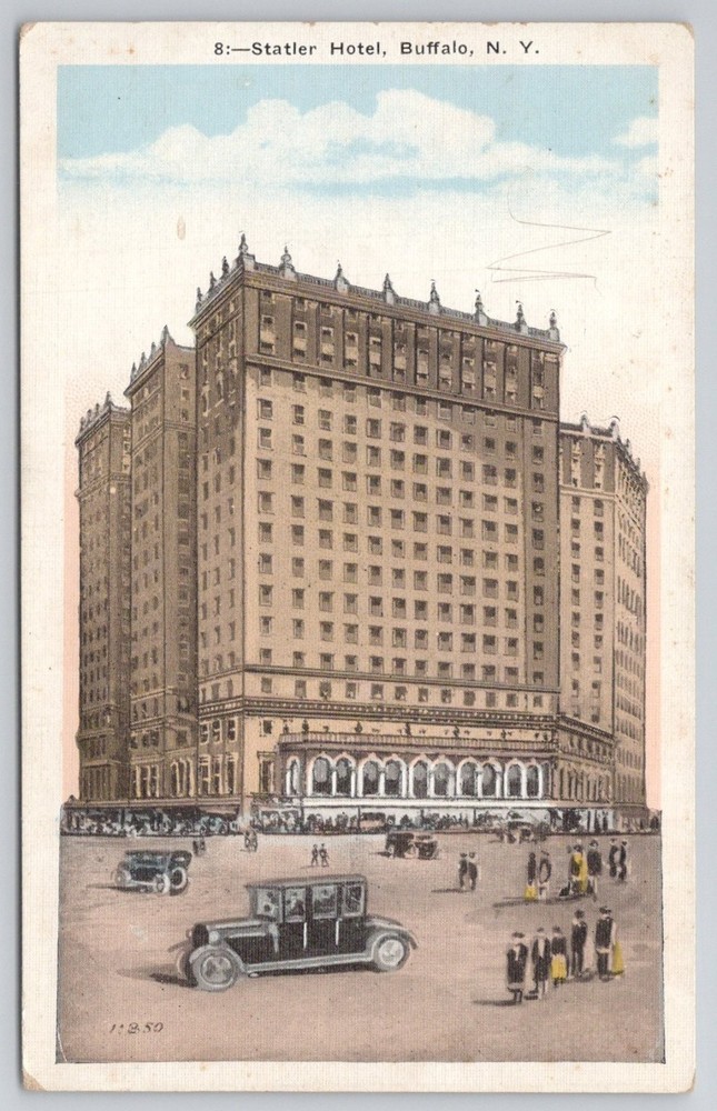 Statler Hotel Buffalo NY Postcard Vintage 1920s Architecture City View