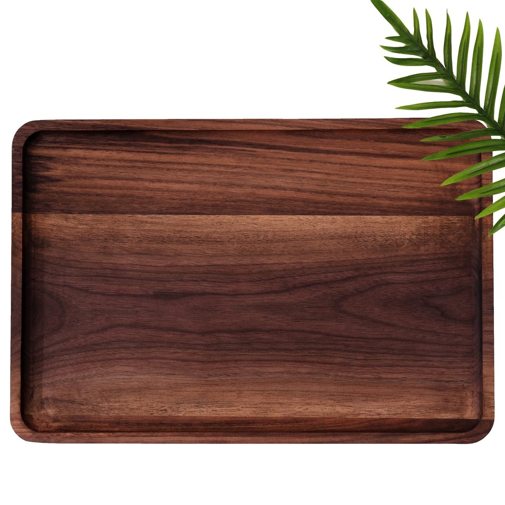 Rustic Walnut Wood Serving Tray, 13