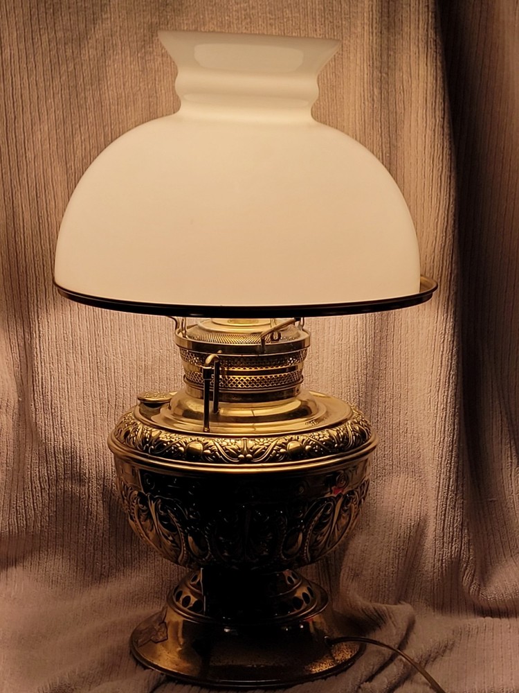 Antique Ornate Brass Miller  Juno Lamp