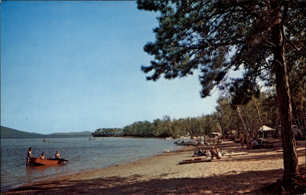 Westward Shores Camping Area West Ossipee New Hampshire ~ 1960s-70s postcard