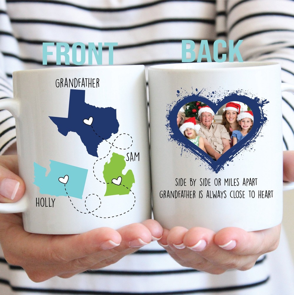 Personalized Gift For Grandfather Grandfather Forever Never Apart State To State