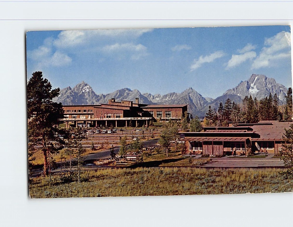 Postcard Jackson Lake Lodge Grand Teton National Park Wyoming USA