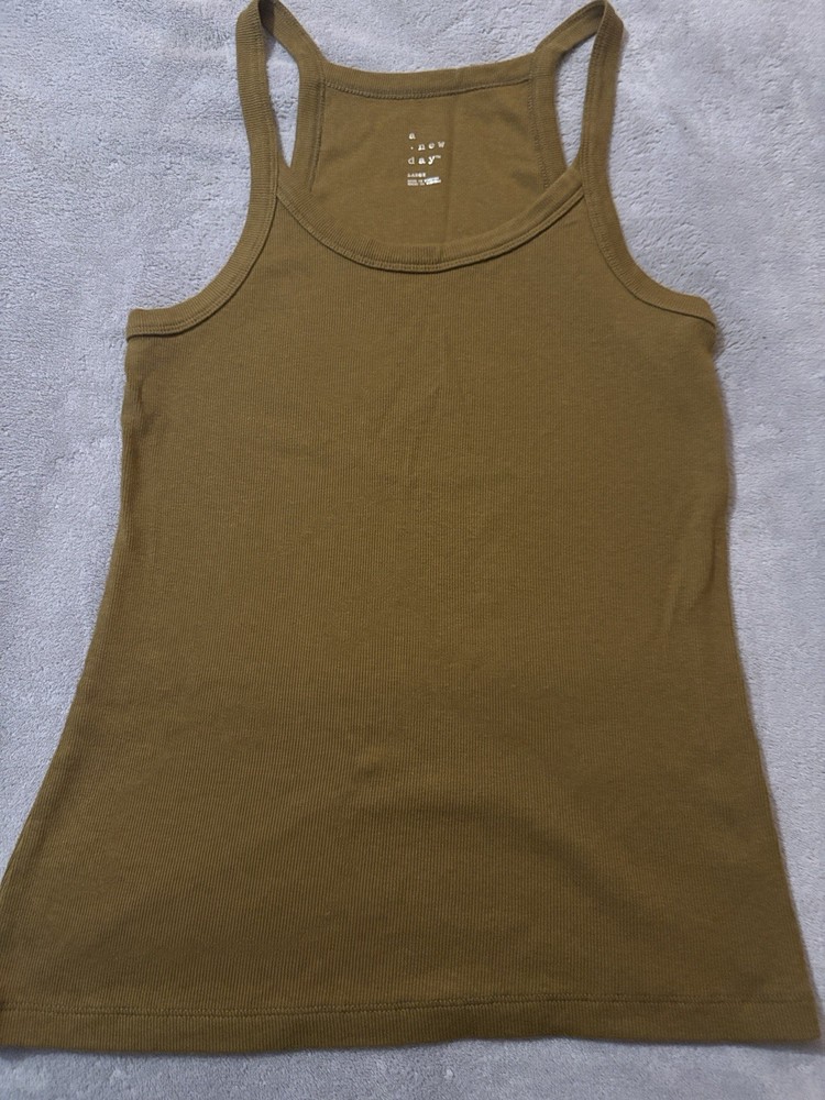 A New Day Women's Solid Tank Top Mustard Yellow Size Large