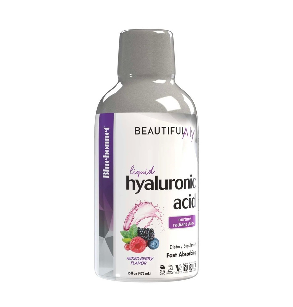 Bluebonnet Beautiful Ally Liquid Hyaluronic Acid Mixed Berry Flavor 16 fl oz-image