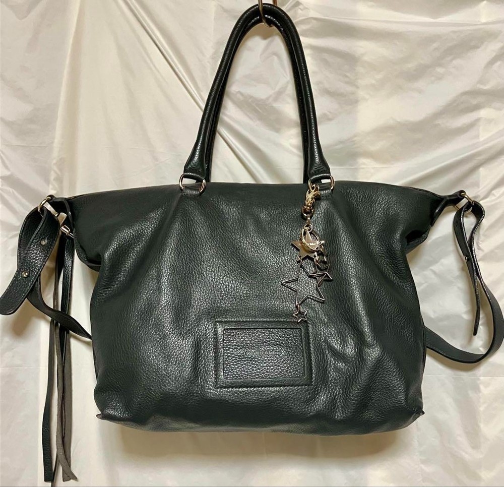 See By Chloe Black Leather Logo Tote Bag For Women From Japan