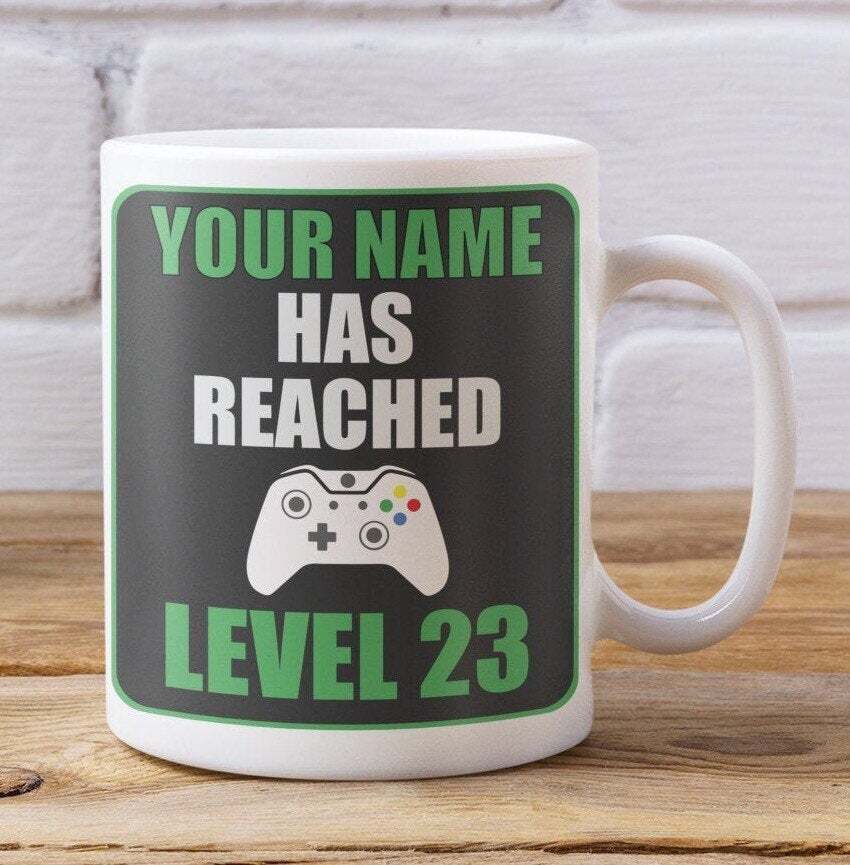 Taza Personalizada 23º Jugador Regalo Videojuego Taza 23º Cumpleaños Añadir Nombre 23º