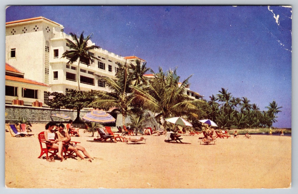 Jamaica Ocho Rios Tower Isle Hotel Beach Stamped Postcard