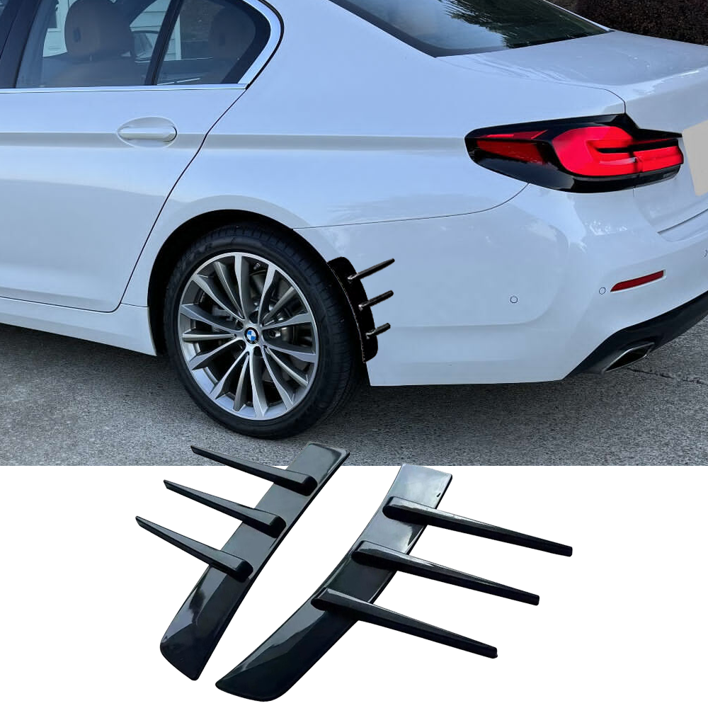 2pcs Gloss Black Sport Front Rear Side Fender Vents Wing Decor Trim Universal