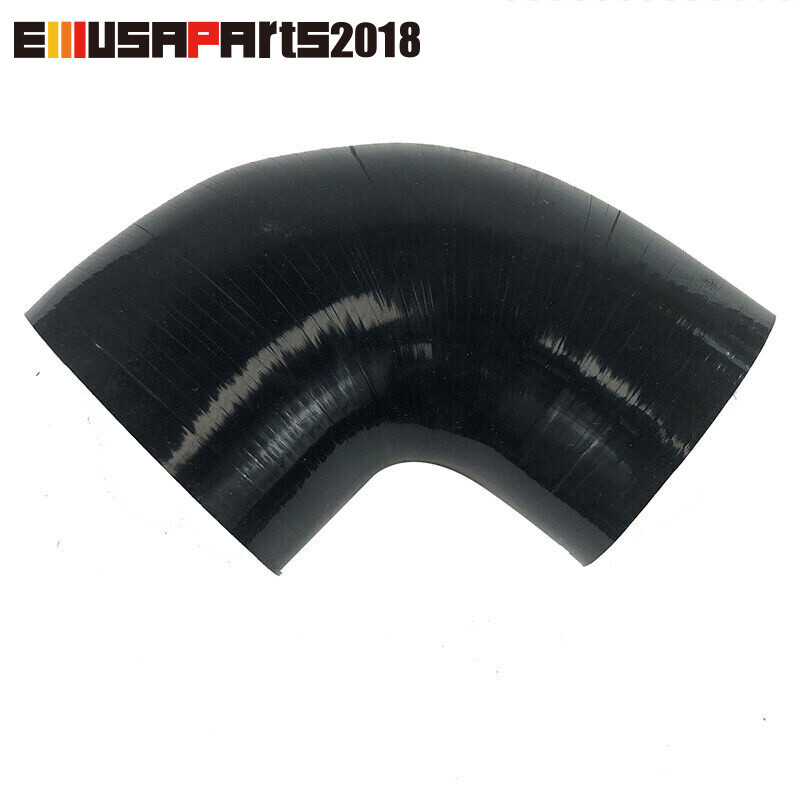 90-Degree Black Silicone Intercooler Coupler 3.5
