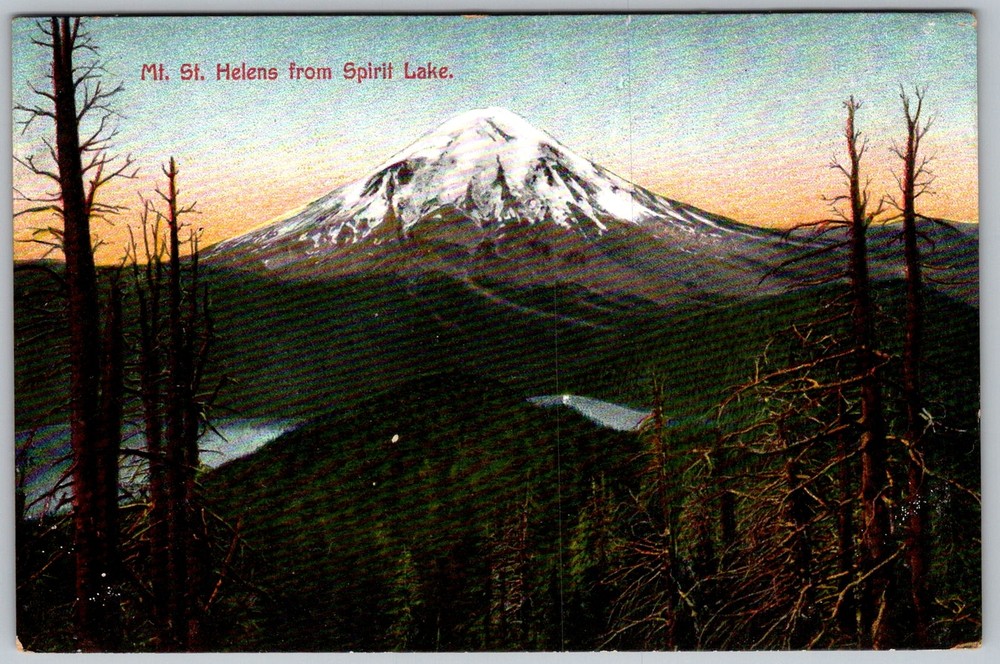Antique Postcard MT St Helens View Spirit Lake, WA 1910s