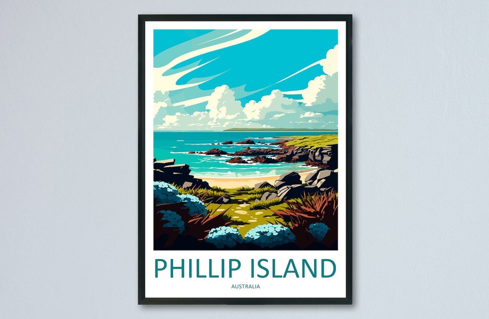 Phillip Island Travel Print Wall Art Phillip Island Wall Hanging Home Dcor
