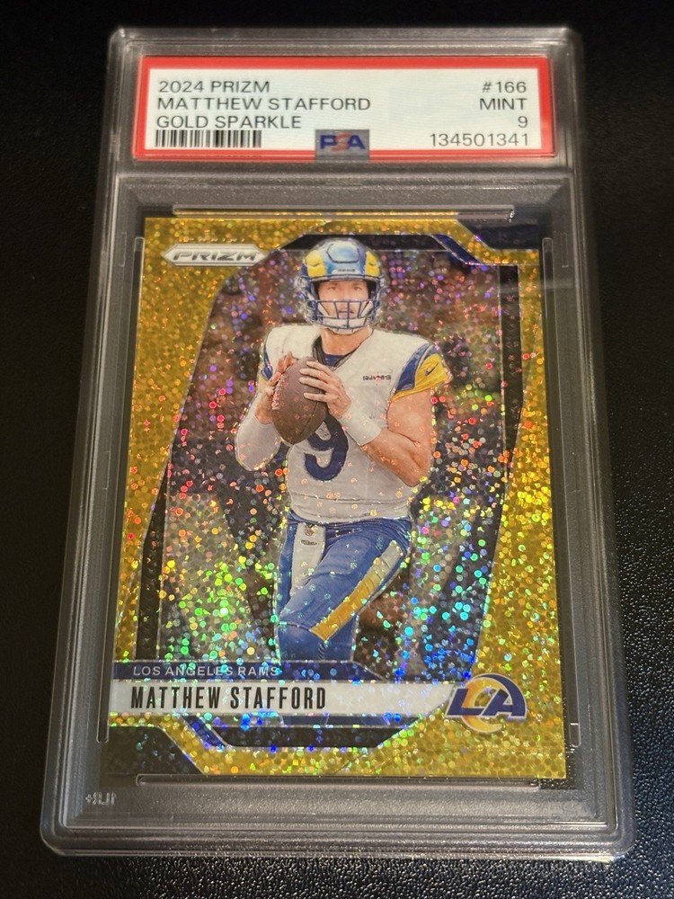 2024 Prizm - Matthew Stafford Gold Sparkle #166 /24 - PSA 9 Color Match MVP