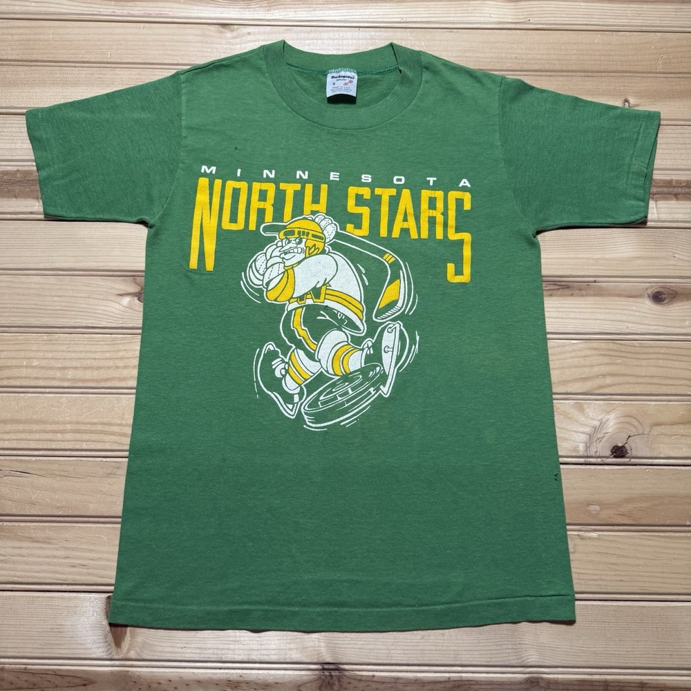 Vintage 80s Minnesota North Stars Hockey NHL Mascot Single Stitch Shirt Small