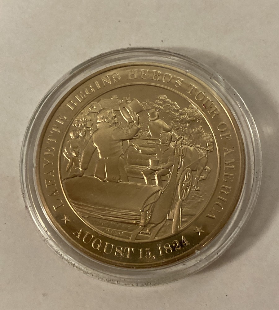1824 Lafayette Begins Hero's Tour America Mint Bronze Commemorative Coin