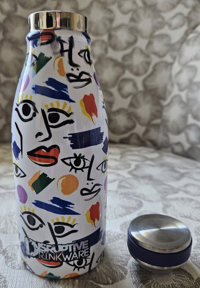 Disruptive Drinkware 'Modern Faces' - 12 oz. Dbl Wall Insulated Stainless Bottle