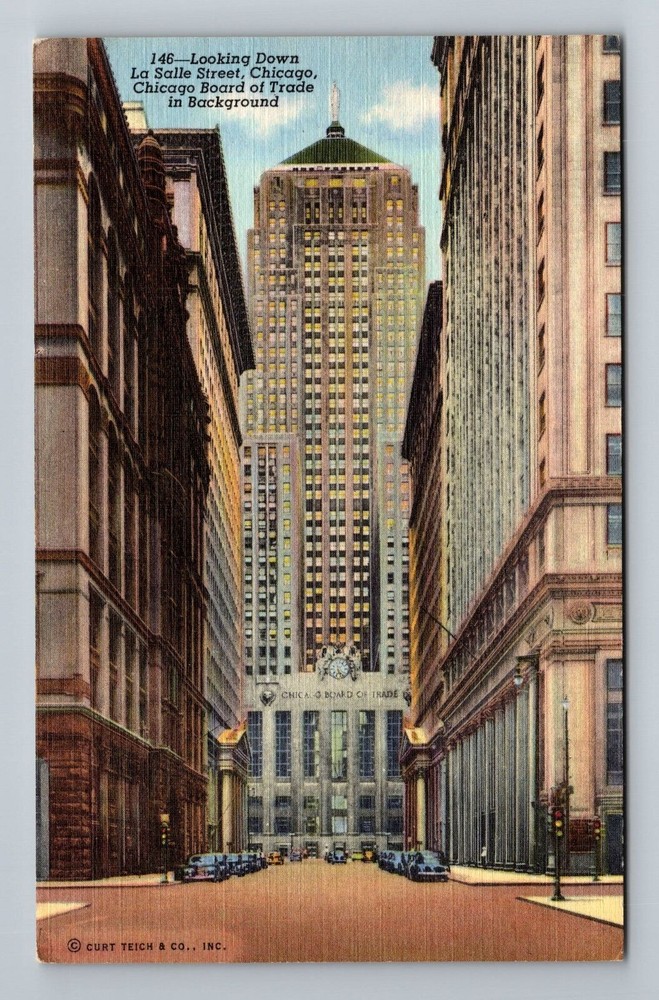 Chicago IL-Illinois, La Salle Street, Chicago Board of Trade, Vintage Postcard