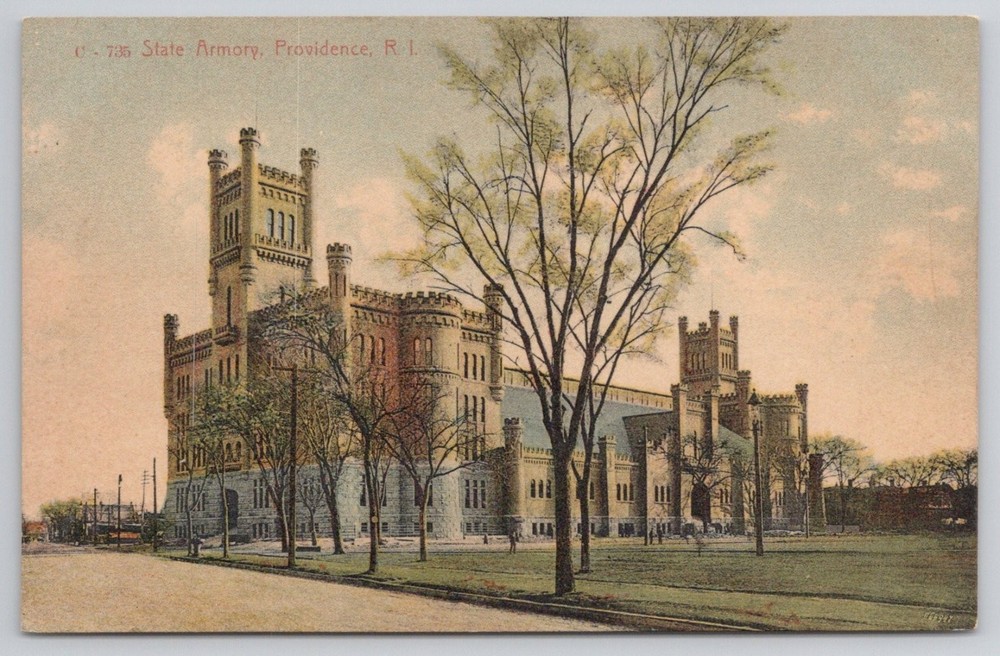 State Armory Providence RI Vintage Postcard Blanchard Young Made Germany 1910s