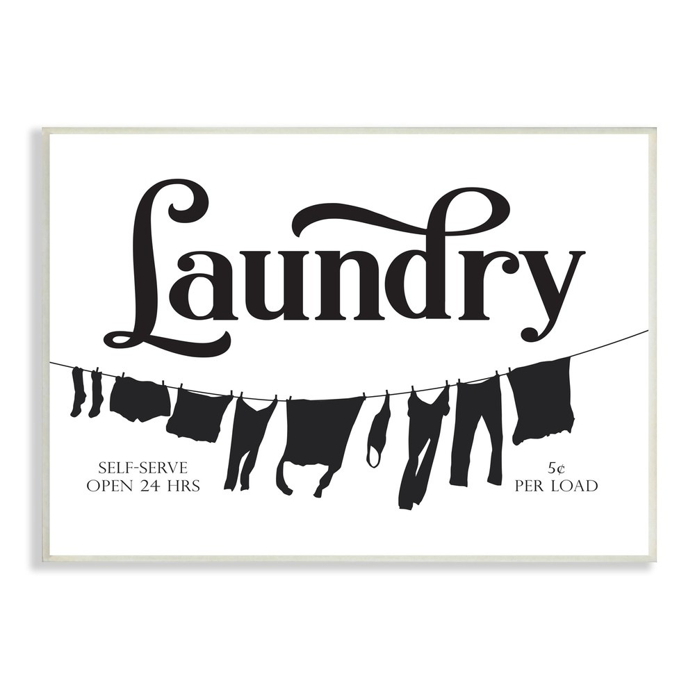 Stupell Clothesline Laundry Room Sign Vintage Advertisement White 10 x 15