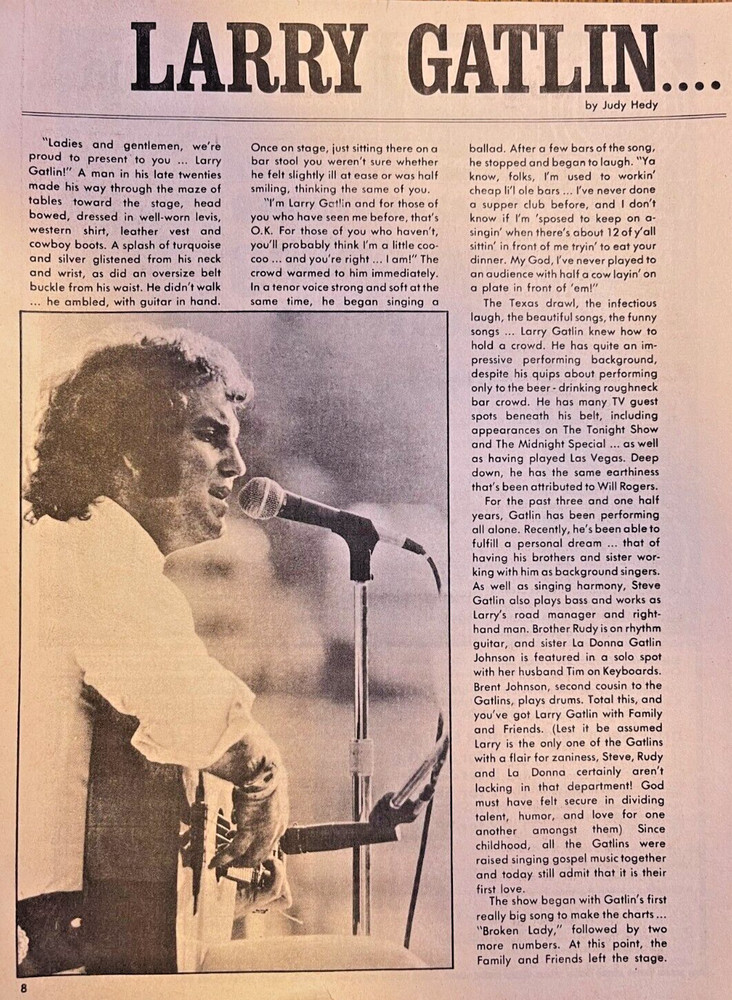 1977 Country Musician Larry Gatlin
