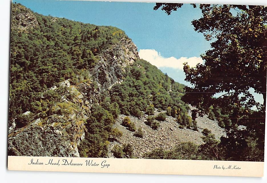 Postcard Indian Head Rock Formation Delaware Water Gap Pennsylvania USA
