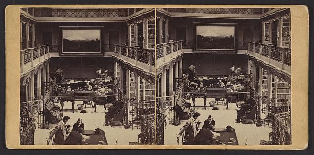 Photo of Stereograph,Interior of Library of Congress,Washington,DC,Reading Room