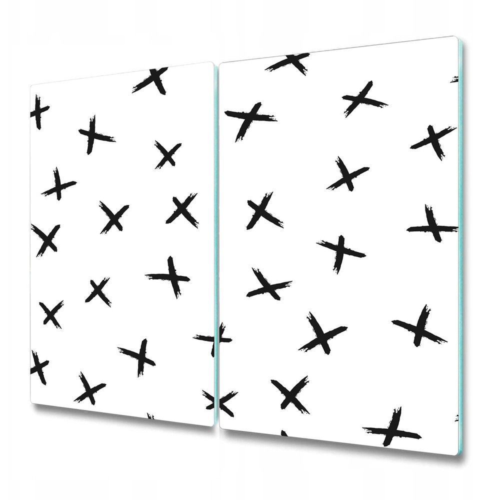 Tempered Glass Surface Protector Worktop saver Hand Drawn Cross Brush 2x30x52