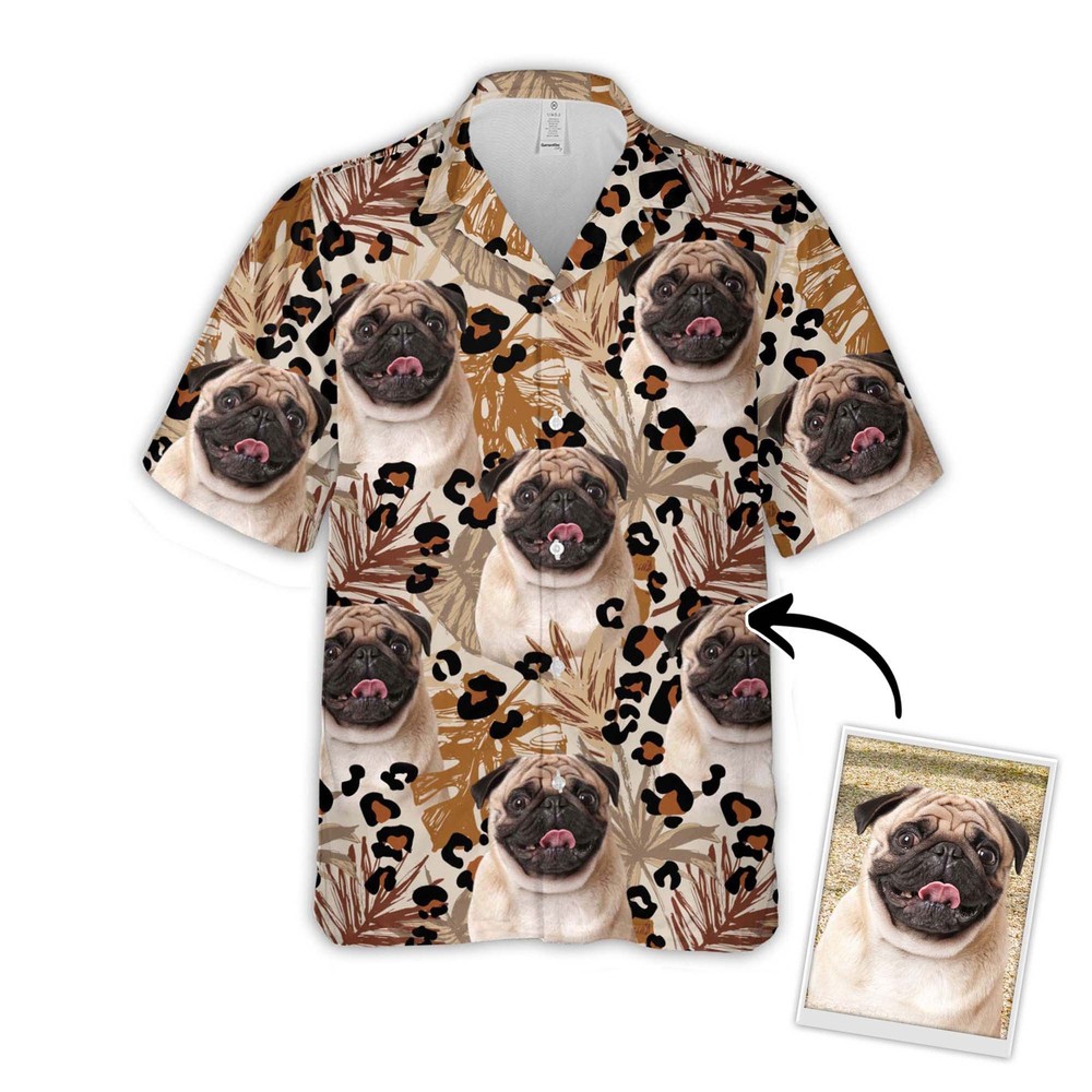 Custom Grunge Leopard Camo Pattern Hawaiian Shirt for Men