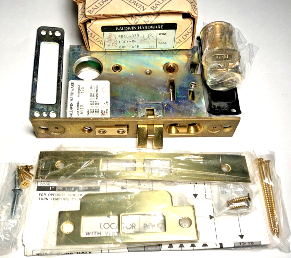 BALDWIN 6010-030 RH Heavy Duty Interior Mortise Lock Entrance/Storeroom ESTATE