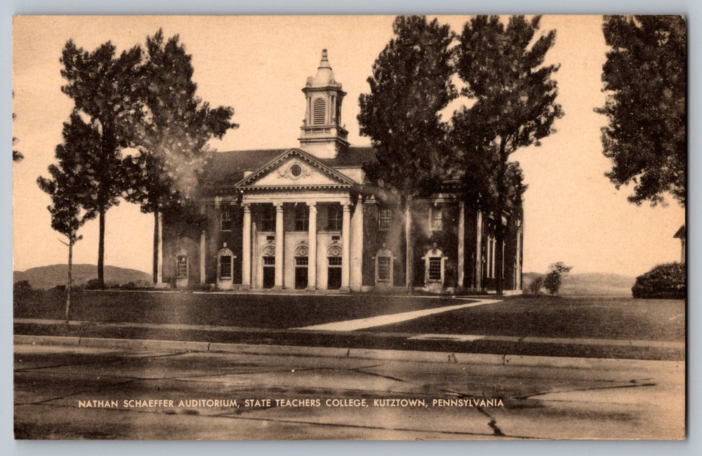 Nathan Schaeffer Auditorium State Teachers College Kutztown PA Postcard