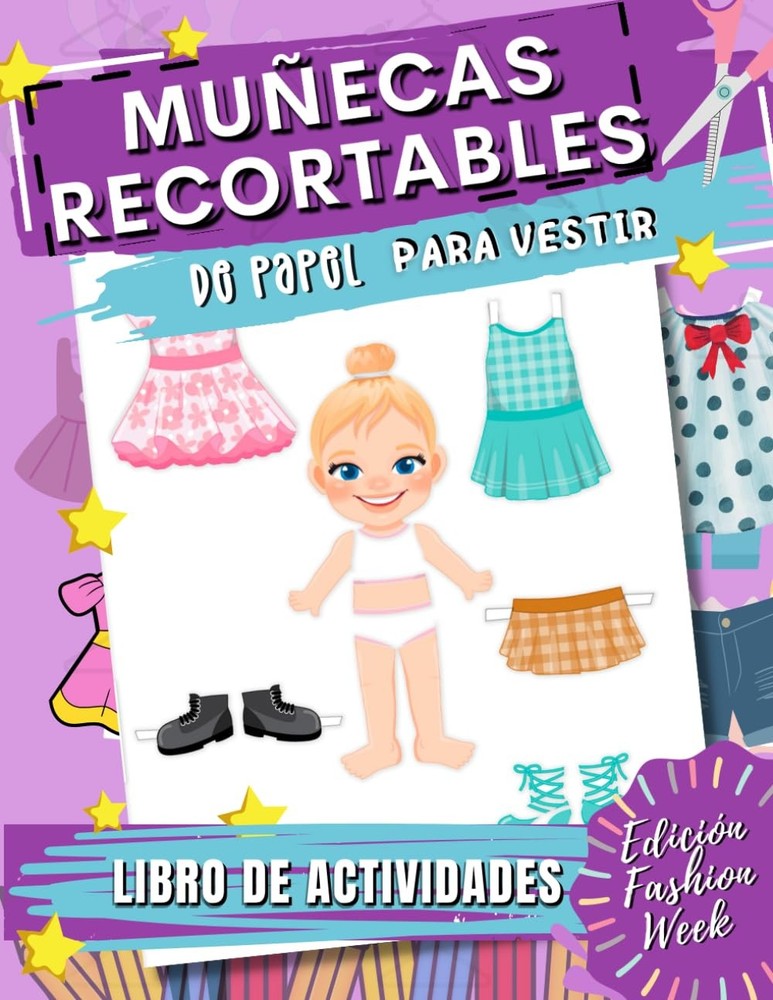 Muñecas Recortables de Papel para Vestir: Libro de Recortables Niñas Muñecas: 9