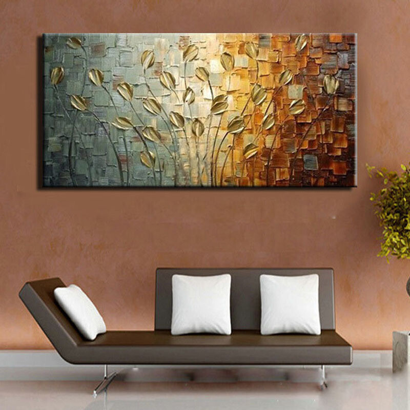 Modern Abstract Flower Leaf Wall Art Oil Painting Canvas Home Decoration