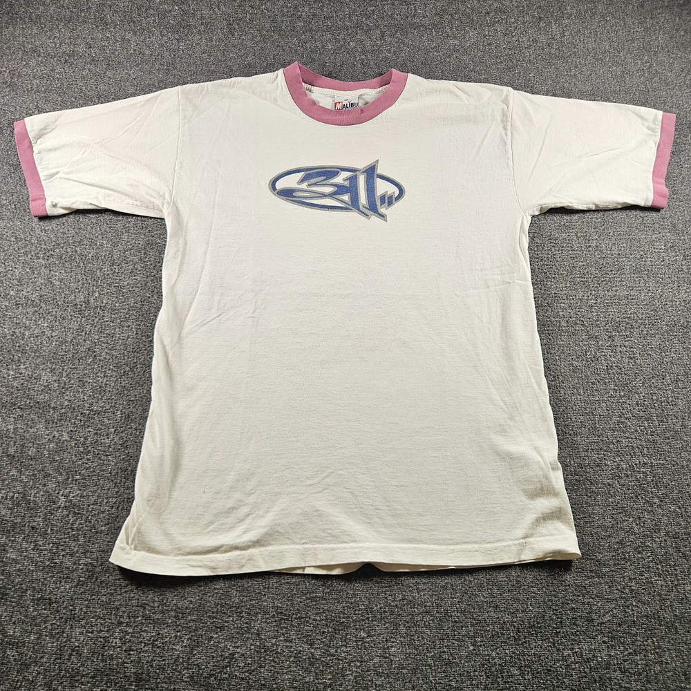 Vintage 311 Band T-shirt 90s Music Logo Ringer Size XL Made In USA