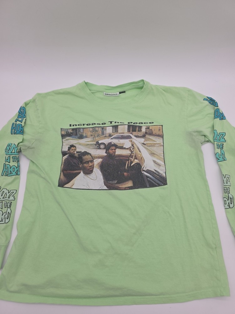 Boyz N The Hood T Shirt Mens Medium Ice Cube Longsleeve Green#43964