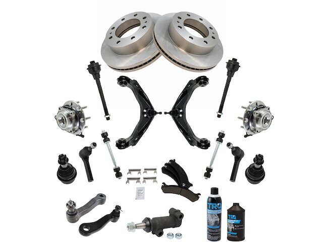Front Brake Pad Rotor Wheel Hub Control Arm Kit fits 53DNSR