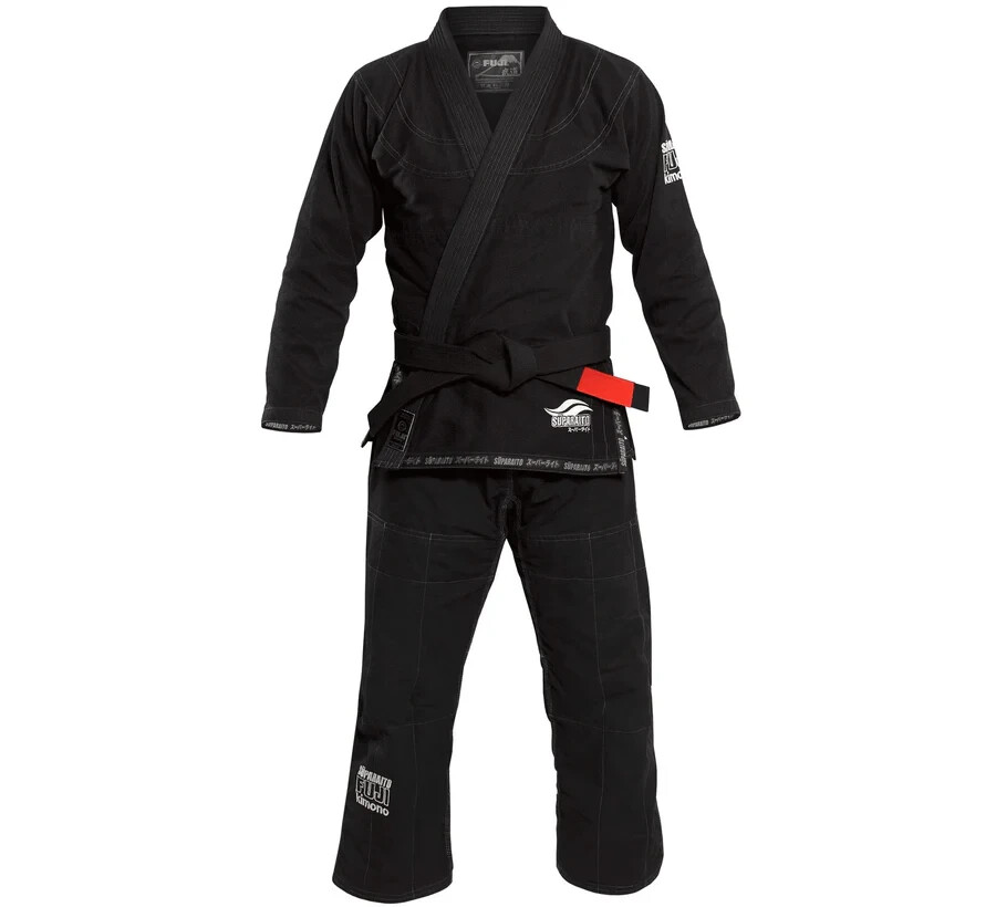 Fuji Suparaito Super Lightweight Mens Brazilian Jiu-Jitsu BJJ Gi - Black w White