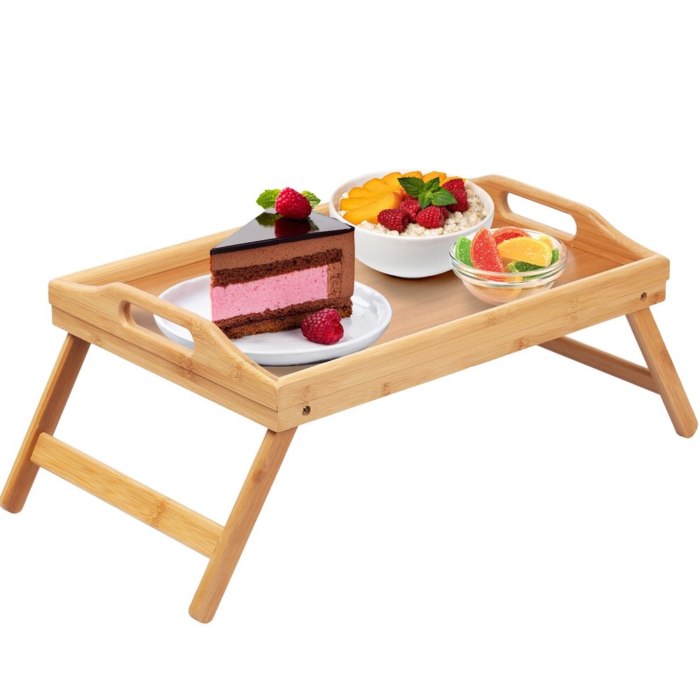 Folding Bed Tray Table with Handles for Breakfast in Bed or Sofa Use, Drawing & Laptop Stand