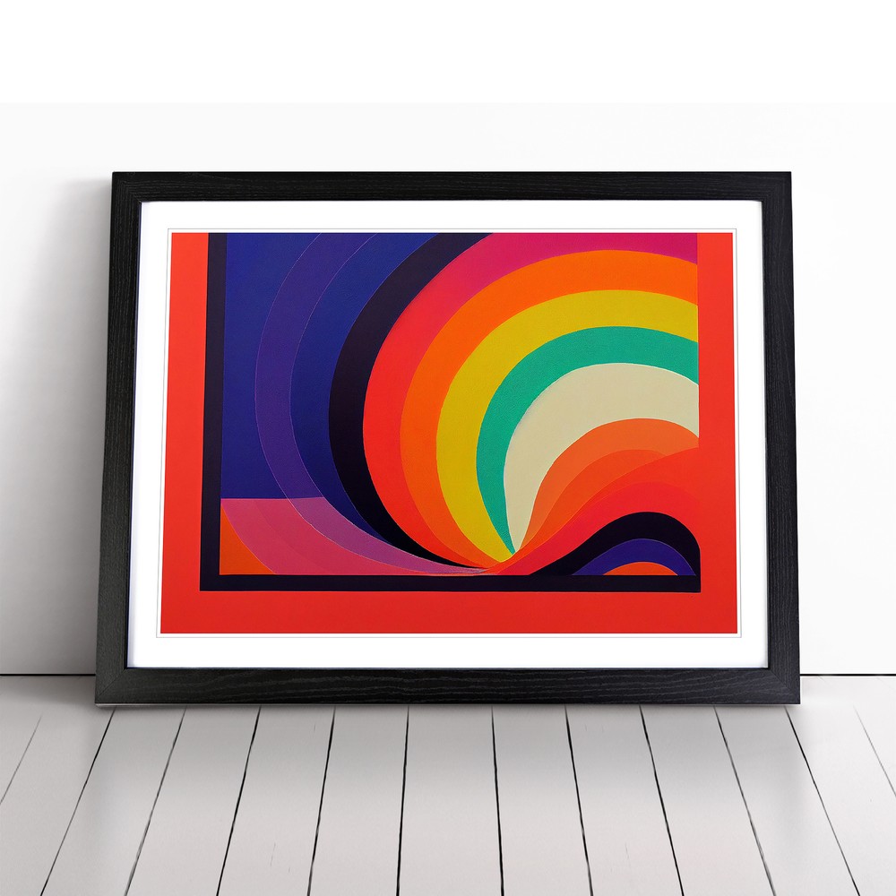 Rainbow Block Abstract Wall Art Print Framed Canvas Picture Poster Decor