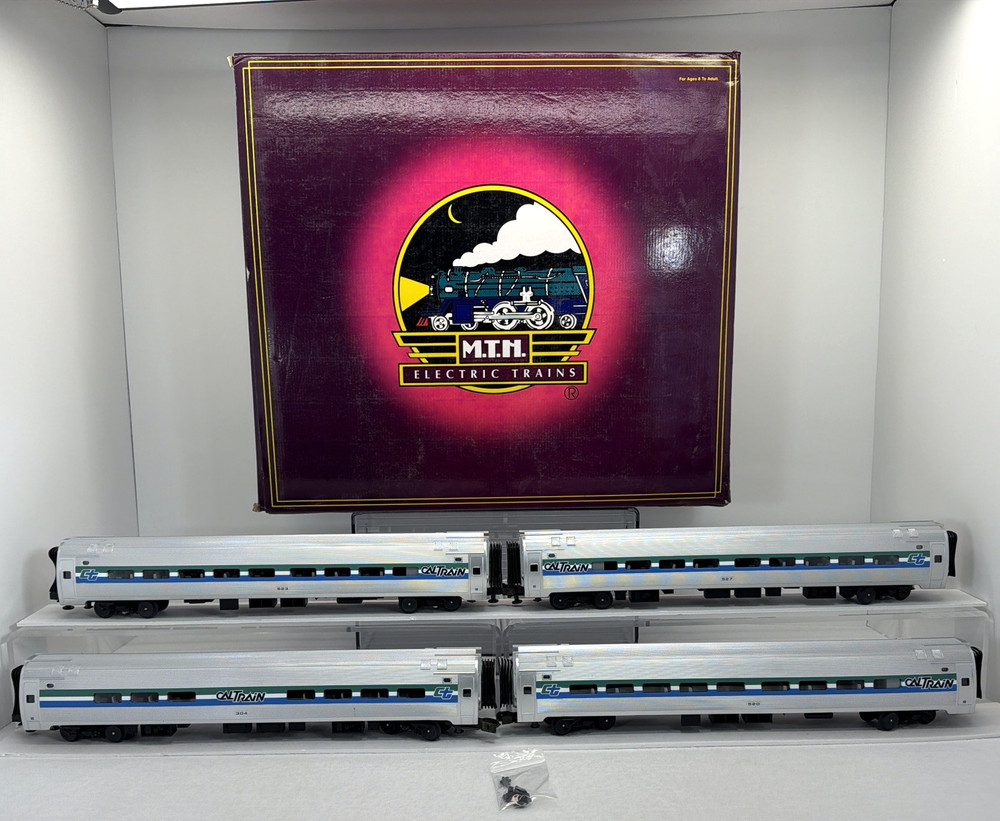 MTH Premier 20-6521 Cal Train Amfleet  4-Car Passenger Set Used O Bad Couplers
