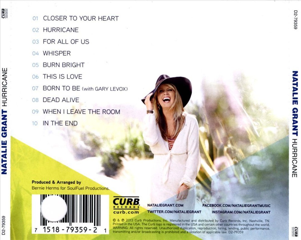 NATALIE GRANT HURRICANE NEW CD